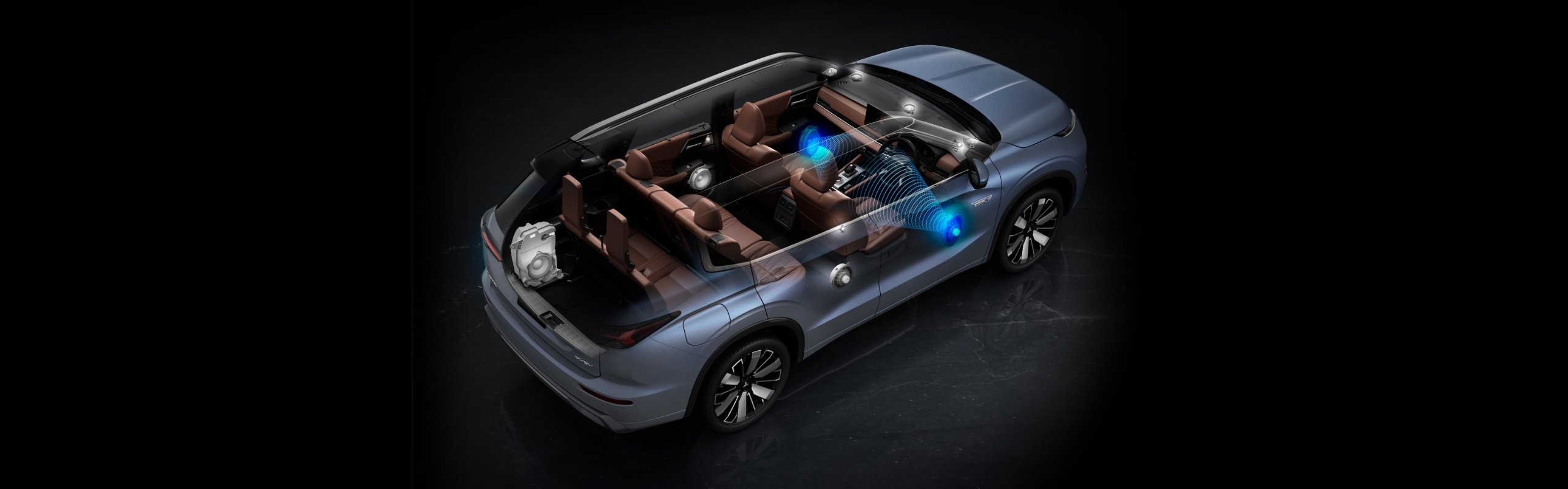 Nové Mitsubishi OUTLANDER PHEV - 2 basové reproduktory vpředu